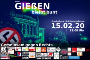 Kundgebung: Gießen Bleibt Bunt! Gemeinsam Gegen Rechts! @ Treffpunkt: UHG - Unihauptgebäude